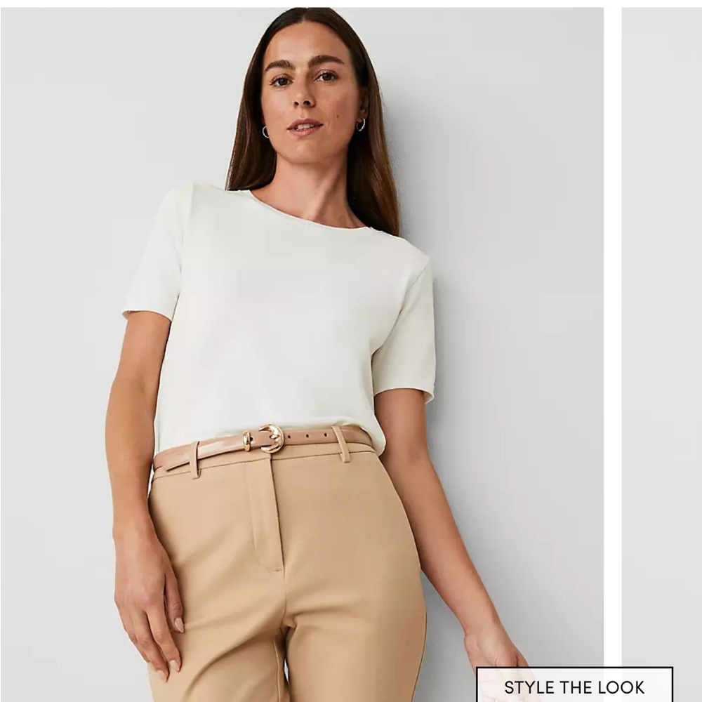Ann Taylor White easy sweater Tee